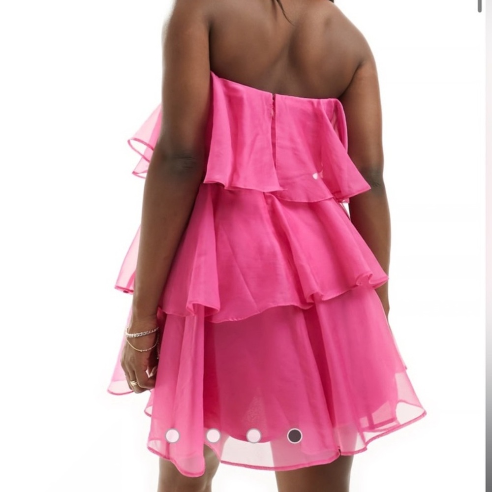 Abercrombie & Fitch Organza Tiered Strapless Mini Dress | NWT - Picture 5 of 8